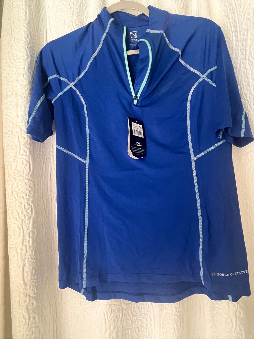 Equestrian Women's Royal Blue Short-Sleeve Polo with Contrast Stitching